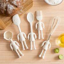 5pcs/Set Baking Tools, Including Cake Cream Scraper, Egg Beater, Pastry Spatula, Silicone Cream Scraper, Silicone Brush For Baking And Barbecue - Multicolor - View 5
