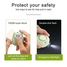 1pc White Owl Shaped Personal Alarm For Women, Outdoor Children, Students, Emergency Self Defense Keychain - White - View 2
