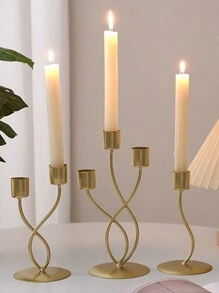 1 Miếng Hợp thời Nhà  Sử dụng Sang trọng Phong cách Chân nến Đồ trang trí Bộ đồ ăn Đối với Retro & Lãng mạn Bàn Đồ trang trí - Vàng - Xem 2