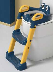 Asiento Entrenador Adaptador Para Baño Infantil Con Escalera - AZUL/AMARILLO - Ver 4