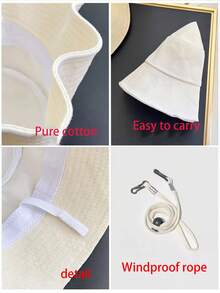 1頂寬邊遮陽帽，中性款桶帽，2024新款式，透氣防曬遮陽桶帽