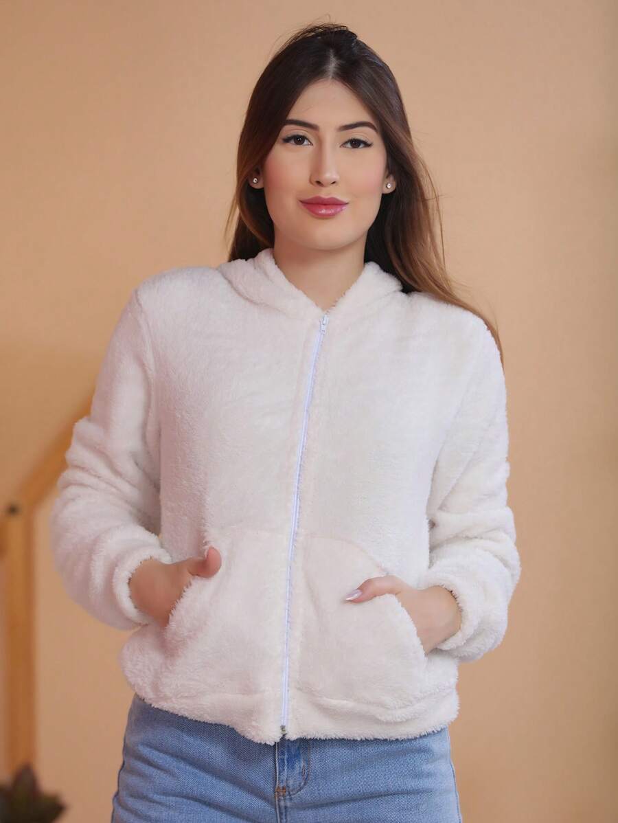 Women Coats - 白色 - 查看 1