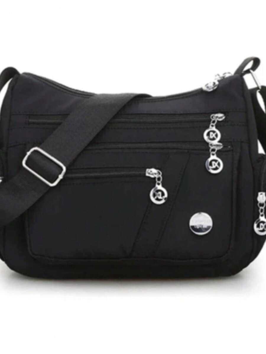 Bolsa Feminina Nylon Impermeável Tiracolo Boa Qualidade Compacto ref: b112 - Preto - Visão 1