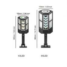 1個太陽能led感應壁燈,6500k超亮庭院燈,附帶遙控和運動感應器,ip65防水,3種照明模式,適用於花園、小徑、停車場等戶外地方