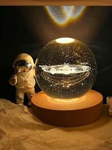 3D Solar System Model Crystal Ball  Laser Engraved Hologram With Light Up Base Planet Model Science Astronomy Toys - View 7
