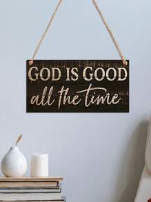 1件創意木製「God Is Always Good」英文標語裝飾掛牌，輕量木材質裝飾標語牌，室內溫馨牆面裝飾掛飾，美式風格木製牆面掛飾，標語掛飾，適用於商店、居家、派對裝飾等 - 彩色 - 查看 2
