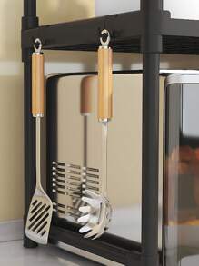 1 件多功能厨房微波炉和烤箱架、双层调味架、独立式储物柜，用于存放厨房碗碟、储物、厨房收纳、厨房用品、房间装饰、家居装饰。 - 白色 - 查看 2