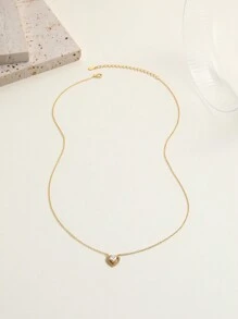 1入組純銀S925鍍金充分的氧化鋯心形項鍊適合女士,時尚奢華多用途女士們首飾類禮品