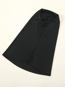 1入組女士雙色鑲鑽方便頭帶黑瑪瑙,頭巾,純色舒適內帽,簡單百搭,適合日常穿著優雅 - 釘鑽套頭帽 - 查看 4