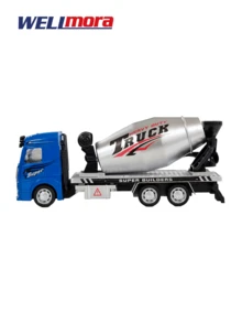 Carro De Construcción De Juguete A Escala 1:32 - Serie Metal Truck  - Con Garra Movible Y Revolvedora - Colores Llamativos Y Divertidos - Tamaño Compacto Y Detalles Realistas