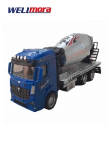 Carro De Construcción De Juguete A Escala 1:32 - Serie Metal Truck  - Con Garra Movible Y Revolvedora - Colores Llamativos Y Divertidos - Tamaño Compacto Y Detalles Realistas