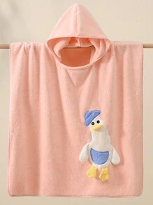 1 pieza Bata de baño con capucha de pato gigante, bata de baño super suave y absorbente para todas las estaciones - Rosa - Ver 2