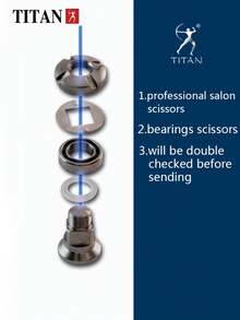 TITAN HIRLD Professional Left-Handed Hairdressing Scissors, Set Of Flat, Thinning, And Blending Shears, Made Of 440C Steel, 6 Inches - Silver - View 4