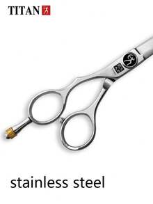 TITAN HIRLD Professional Left-Handed Hairdressing Scissors, Set Of Flat, Thinning, And Blending Shears, Made Of 440C Steel, 6 Inches - Silver - View 3