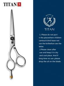 TITAN HIRLD Professional Left-Handed Hairdressing Scissors, Set Of Flat, Thinning, And Blending Shears, Made Of 440C Steel, 6 Inches - Silver - View 5