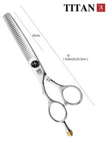 TITAN HIRLD Professional Left-Handed Hairdressing Scissors, Set Of Flat, Thinning, And Blending Shears, Made Of 440C Steel, 6 Inches - Silver - View 8