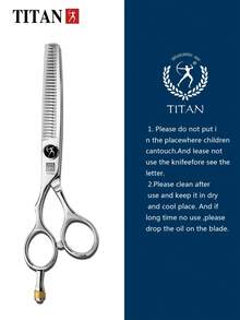 TITAN HIRLD Professional Left-Handed Hairdressing Scissors, Set Of Flat, Thinning, And Blending Shears, Made Of 440C Steel, 6 Inches - Silver - View 6