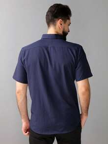 Men Shirts - 藏蓝色 - 查看 2