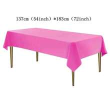 1 件 137 厘米 * 183 厘米玫瑰红色桌布，适用于生日、婚礼、派对、室内、户外、野餐、圣诞节 - 玫紅色 - 查看 2