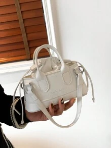 Mini Crocodile Printed Handheld Crossbody Cosmetic Pouch Bag - White - View 7