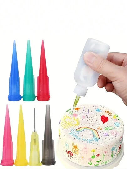 8pcs/Set 50ml Baking Sauce Pot With 7 Nozzles For Cake Decorating