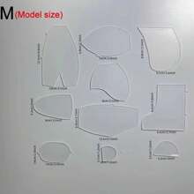 10 件/套創意記憶熊模板。縫紉補丁尺 Diy 縫紉圖案壓克力模板附說明 - 透明 - 查看 10