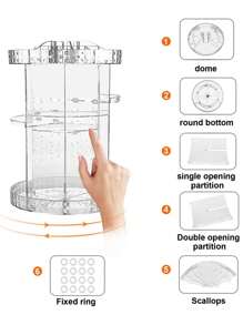 Organizador De Maquillaje Giratorio 360 Grados GRANDE - transparente - Ver 9