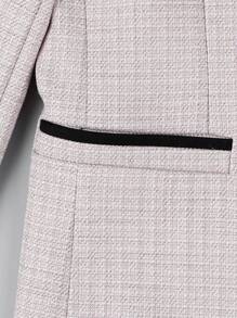 年輕男孩4件禮服套裝：春季西裝外套、背心、長褲、領結 - 灰色 - 查看 8