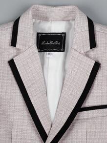 年輕男孩4件禮服套裝：春季西裝外套、背心、長褲、領結 - 灰色 - 查看 6