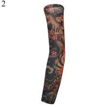 1Pc New Flower Arm Tattoo Sleeves Seamless Outdoor Riding Sunscreen Arm Sleeves Sun Uv Protection Arm Warmers For Men Women Sleeves Cover Arms