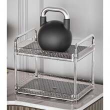 杯瀝水架透明pet水杯收納架家用客廳桌上型托盤茶具多層收納架 - 深透灰-含瀝水網 - 查看 3