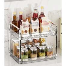 杯瀝水架透明pet水杯收納架家用客廳桌上型托盤茶具多層收納架 - 深透灰-含瀝水網 - 查看 4