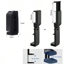 Ankndo 1Pc Airplane Phone Holder Portable Travel Stand Desktop Foldable Adjustable Rotatable Selfie Holder Train Seat Stand Phone Support - Black - View 11