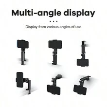 Ankndo 1Pc Airplane Phone Holder Portable Travel Stand Desktop Foldable Adjustable Rotatable Selfie Holder Train Seat Stand Phone Support - Black - View 10