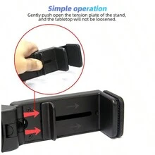 Ankndo 1Pc Airplane Phone Holder Portable Travel Stand Desktop Foldable Adjustable Rotatable Selfie Holder Train Seat Stand Phone Support - Black - View 7