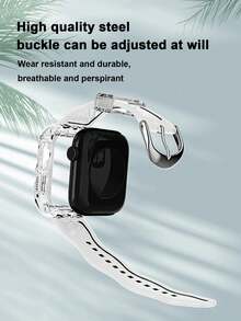 1入女性閃光透明矽膠手錶表帶和外殼，兼容蘋果手錶帶40mm、38mm、41mm、42mm、44mm、45mm，時尚運動手錶替代帶，適用於SE 8 7 6 5 4 3 2 1系列