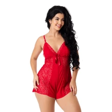 Women Rompers - Red - View 1