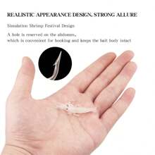 1入組發光柔軟矽膠高碳鋼單掛鉤模擬蝦餌 - 彩色 - 查看 5