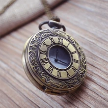 Vintage Pocket Watch Necklace For Men, Arabic Numerals With Chain - Bronze - View 4