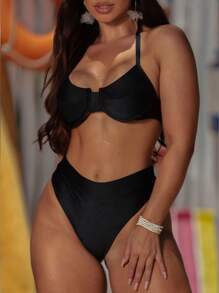 Women Bikini Sets - 黑色 - 查看 2