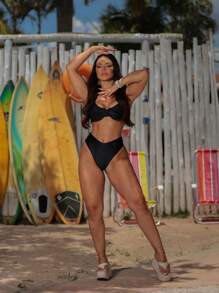 Women Bikini Sets - 黑色 - 查看 5