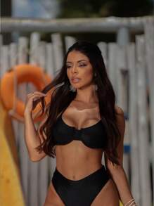 Women Bikini Sets - 黑色 - 查看 3