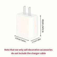 5件套 3D 电镀银心形卡通风格保护壳 适用于 Apple 20w/18w 充电器和数据线线缆保护器，充电器保护器 - 銀色 - 查看 7