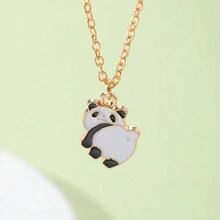 1pc Cute Panda Necklace - Yellow Gold - View 7