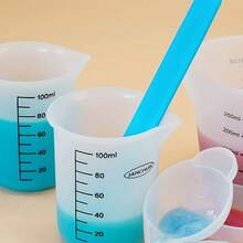 4支装硅胶搅拌棒，耐用可重复使用，适用于面部彩妆、混合树脂、环氧树脂等DIY制作，也可用于环氧树脂浇注。 - 藍色 - 查看 6