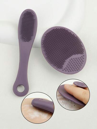 RANCAI Silicone Manual Face Scrubber, Soft Face Scrubber Exfoliator, Waterproof Skin Friendly Face Cleansing Brush For Blackheads Whiteheads Makeup Residues Removal