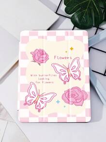 花卉保护套适用于 iPad 新款 iPad Air4/5 10.9 英寸，适用于标签保护套，带笔架，支持自动睡眠/唤醒盖 - 彩色 - 查看 3