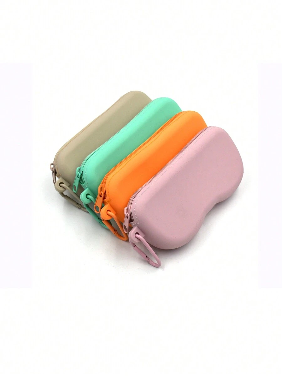 Silicone Glasses Case Silicone Eyeglasses Bag Zipper Silicone Glasses Case With Hook Glasses Accessories For Women