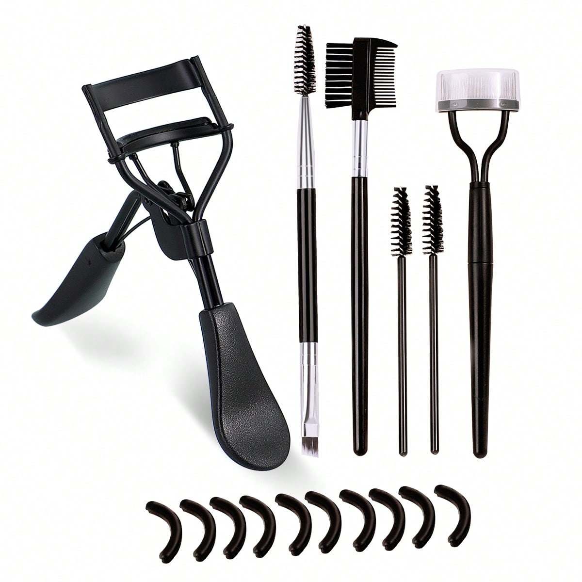 6 In 1 Lash Curler Set Eyelash Curler Eyebrow Brush Kit For Women With Lash Curler, Eyelash Comb Seperator, Mascara Brushes, Angled Eyebrow Brush And Comb, 10 Silicone Refills Pads For Lash & Brow,Makeup,Cheap,Room Decor,Vanity,Travel,Bedroom,Makeup Accessories,Eyelash Curler,Cheap,Stocking Stuffers,Makeup,Makeup Tools,Cheap Stuff,Gifts,Gifts For Women,Christmas Gifts,Giveaways,Travel,Cheap Stuff,Travel Essential