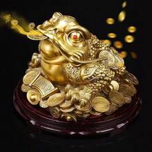 Feng Shui Money Frog, Lucky Money Toad Decorations Chinese Toad Decoration Chinese Charm For Prosperity - Gold - View 4
